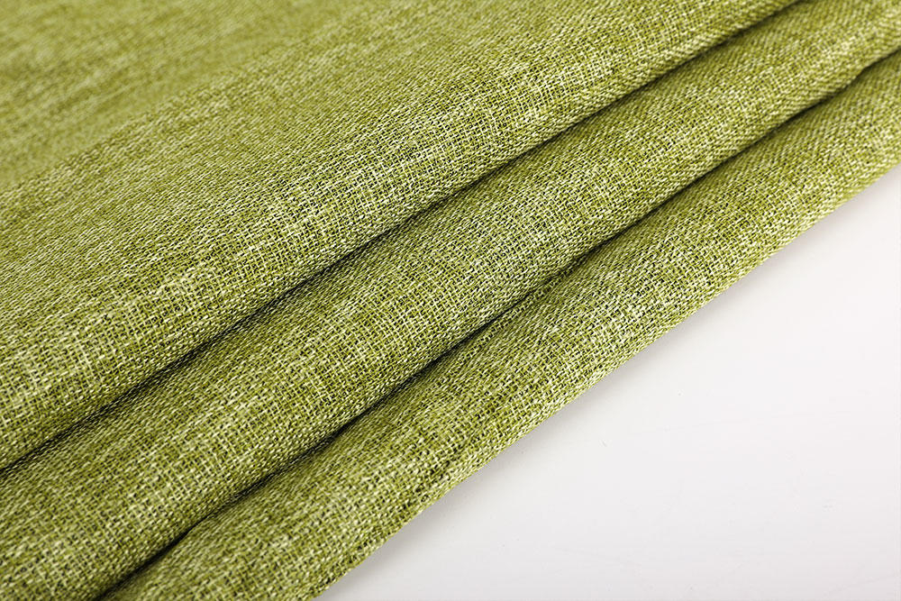 Inherently flame retardant linen-like blackout curtain fabric for hotel