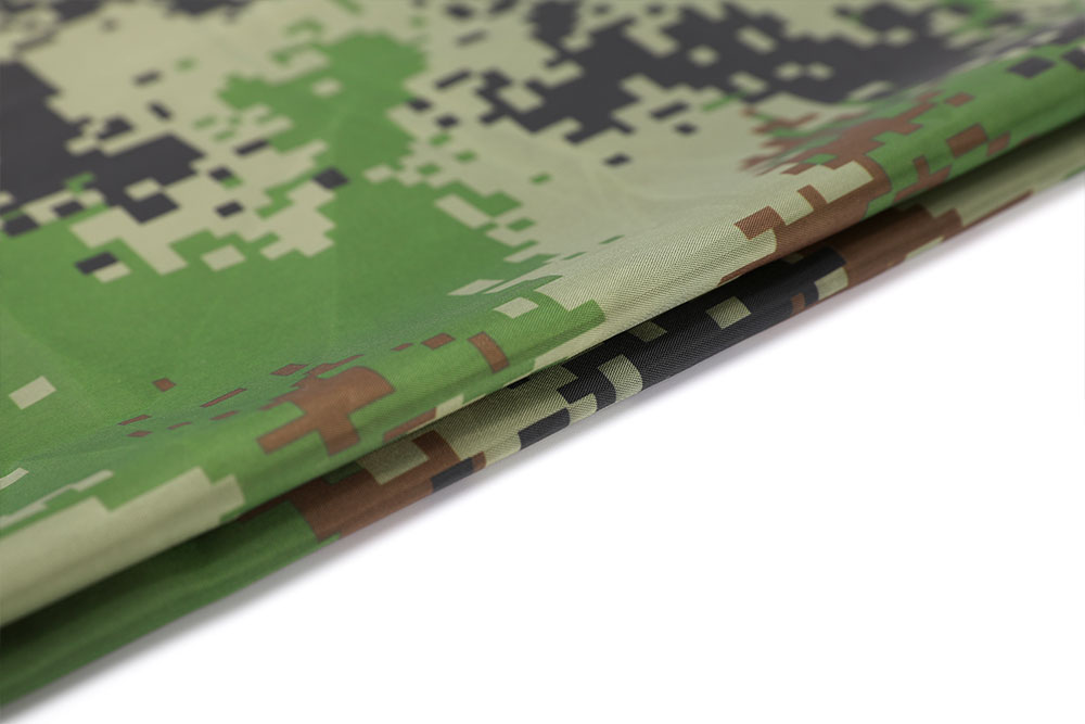 Camo printed 190T FR and WR PU coated taffeta fabric for tent