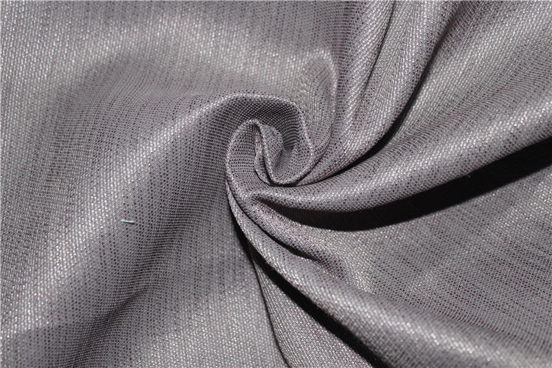 Flame resistant imilation linen blackout curtain fabric
