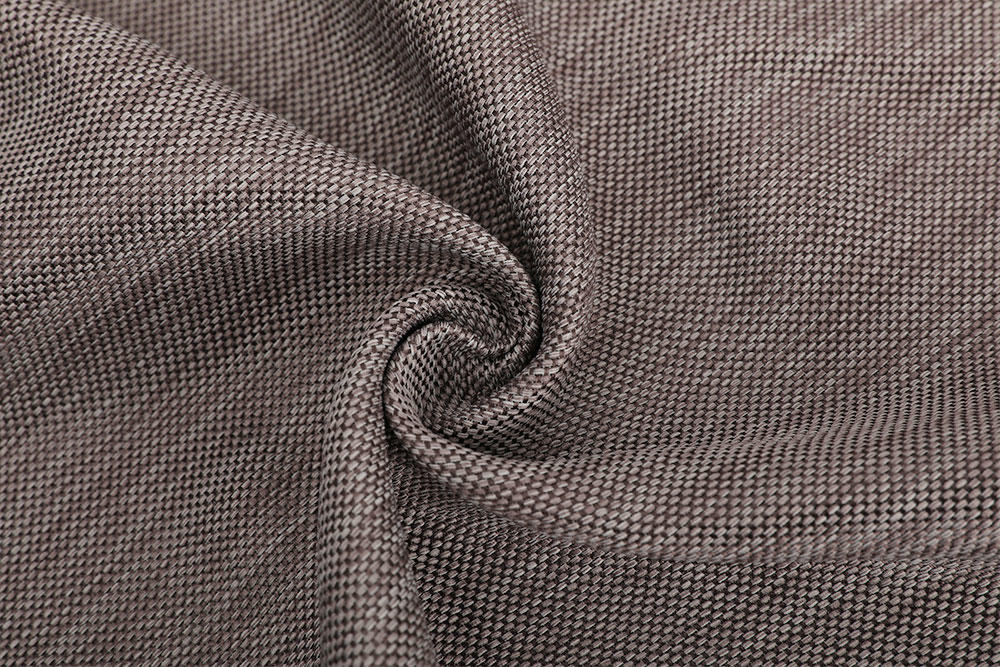 Inherently flame retardant linen-like blackout curtain fabric